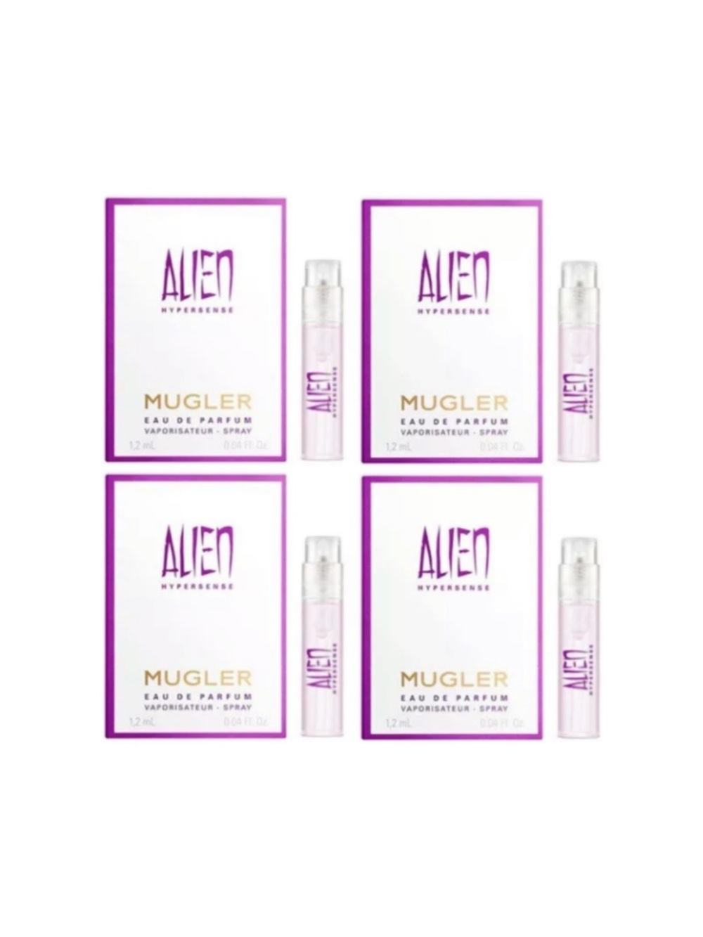 4 x Thierry Mugler Alien Hypersense Eau de Parfum Samples - .04 fl oz ea. NEW!